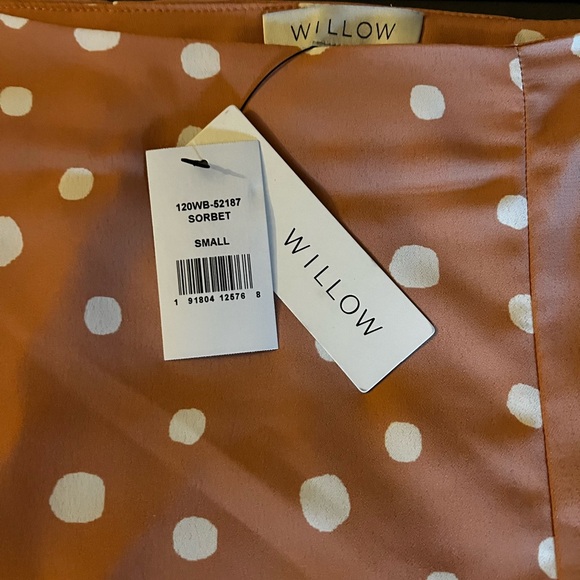 NWT Willow polka dot skirt size small color mauve 100%polyester dry clean - Picture 2 of 4